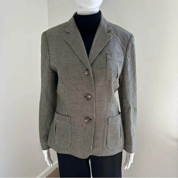 Ralph Lauren Wool (100%) Houndstooth Blazer